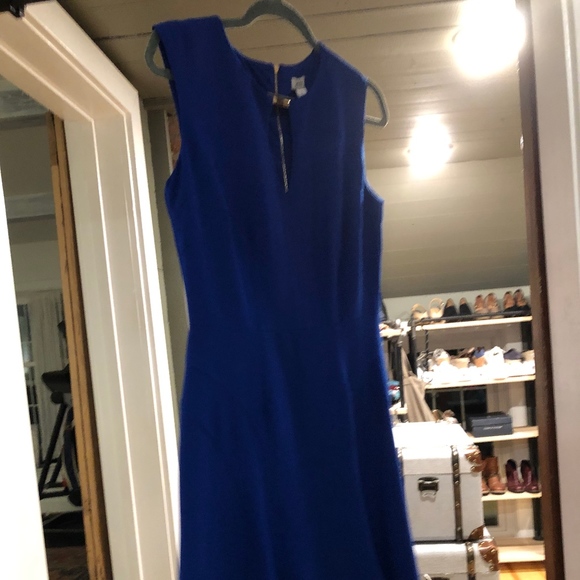 Royal Blue Cache Dress with Gold Accents - Size 10 - Picture 2 of 7